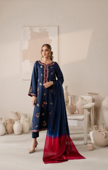 3 piece unstitched embroided lawn