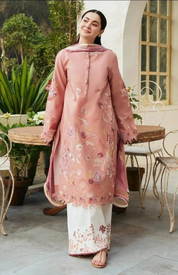 3 piece unstitched embroided lawn