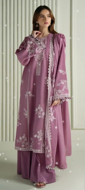 3 piece unstitched embroided lawn