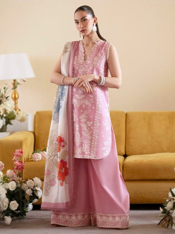 3 piece unstitched embroided lawn