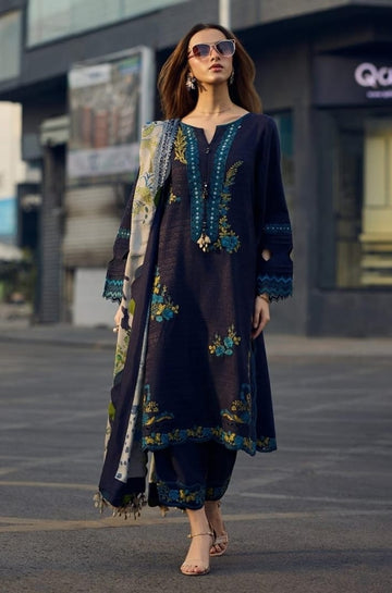 3 piece unstitched embroided lawn